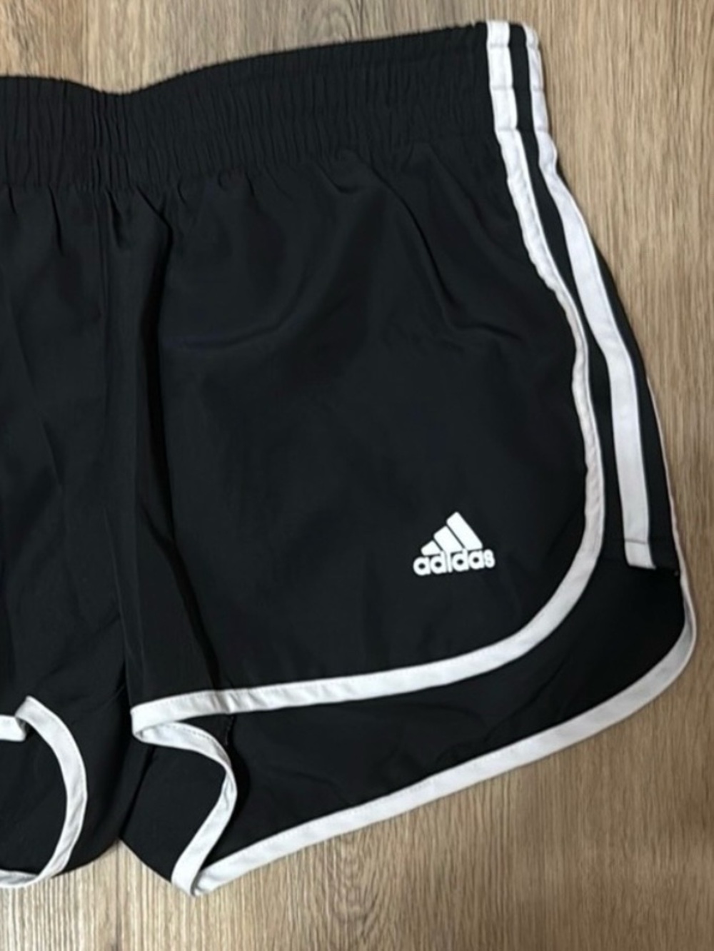 Adidas M3 Running Shorts Women’s Medium Black White 3 Stripe Athletic